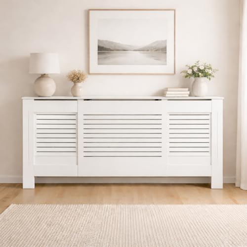 Home Treats Designer White Mdf Adjustable Radiator Cover (Adjustable)