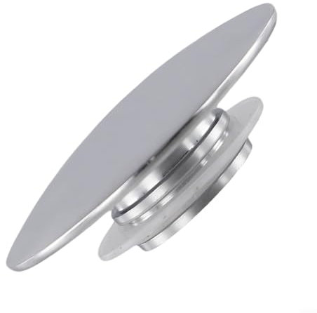 Tapón de desagüe cromado para lavabo con botón pulsador, mecanismo de clic de 66 mm de diámetro, rosca M8 para cocina, baño, lavabo, bañera, color plateado