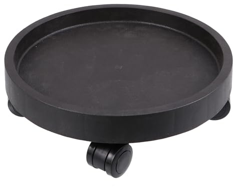 EPIGEIST Soporte para Macetas Ruedas y Bandeja para Jardín, 28 Cm Marrón, Móvil y Resistente para Interior y Exterior, Carga Pesada, Adecuado para Terraza, Balcón y Sala