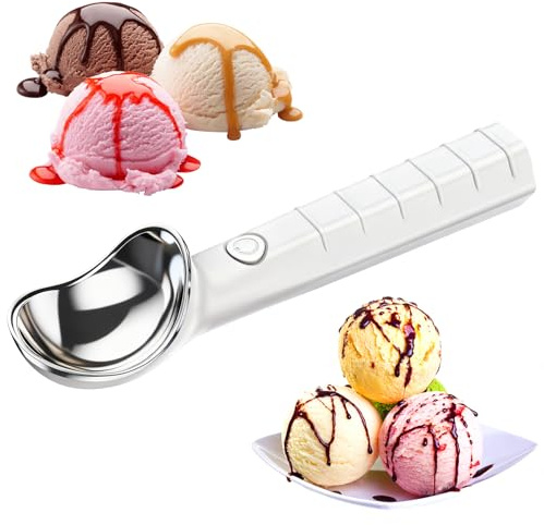 Elektrisch beheizter Eisportionierer,wiederaufladbarer elektrischer Eisportionierer,Eislöffel Portionierer,mit IP67-Wasserdichtigkeit,für Hart-Eiscreme,Dessert-Shops,Küche