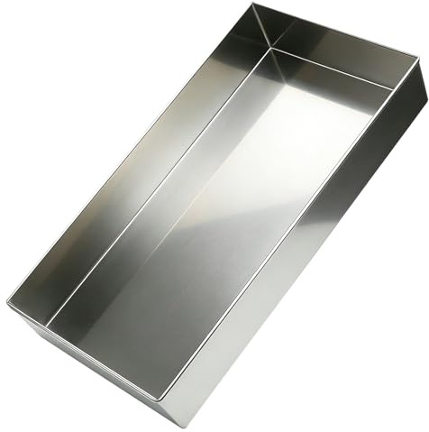 304 Edelstahl Auffangwanne Ohne Ablauf Ölauffangbehälter 8cm Tiefe Kondensatablaufwanne für Geschirrspüler, Kühlschränke Pflanzenkeimwanne Bodenschutz(130x40cm(51x16in))