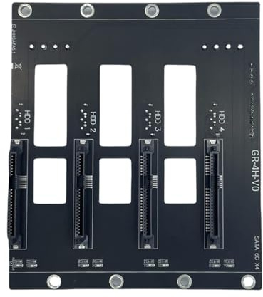 Msioytog 4-Port Laufwerks Backplane, schnelle Übertragung, 6 Gbit/s, mit LED Anzeigen und Belüftung für Computerspeicher, LED Messung der Festplatten Backplane