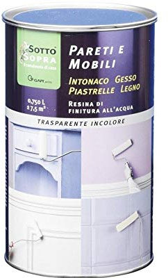Protettivo trasparente lucido all'acqua per piastrelle pareti mobili pavimenti vari formati - LT.0,25, FINITURA LUCIDA