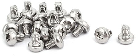sourcing map Tornillos de cabeza Torx T10 M3x4mm de Acero inoxidable 304 pernos Empuje 20 piezas