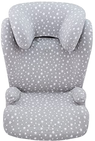 JYOKO KIDS Bezug kompatibel mit Britax Romer Kidfix, aus Baumwolle (Romer Kidfix, WHITE STAR)