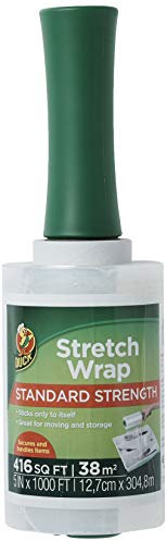 Duck Brand Stretch-Wickelrolle, transparent, 12,7 x 304,8 m, 1 Packung, 285849, Weiß