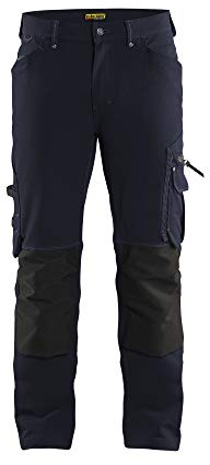 Blaklader 198916448699C154 X1900 Handwerker Arbeitshose ohne Nageltaschen 4-Wege-Stretch, Dunkel Marineblau/Schwarz, Größe C154