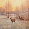 20 Servietten Rehe in Morgenr?te als winterliche Tischdeko für Liebhaber von Tier und Wald 33x33cm