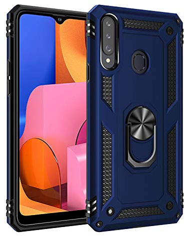 BestST Galaxy A20S Hülle, Samsung A20S Schutzhülle, Hülle Handyhülle Stoßfest Schutz TPU Doppelstruktur Fall Harte Rüstung Cover case Schale für Samsung Galaxy A20S mit Ständer(Blau)