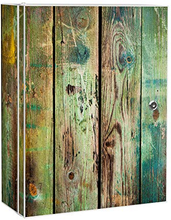 banjado® XXL Medizinschrank abschliessbar mit Motiv Grünes Holz 35x46x15cm - großer Arzneischrank/Medikamentenschrank aus Metall zur Medikamenten Aufbewahrung - Apothekerschrank mit 3 Schlüsseln
