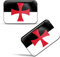 Biomar Labs® 2 x Aufkleber 3D Gel Silikon Stickers Kreuzritter Mittelalter Flagge Templer Kreuz Rot Fahne Templar Flag Auto Motorrad Fahrrad Fenster Tür PC Tablet Laptop F 75