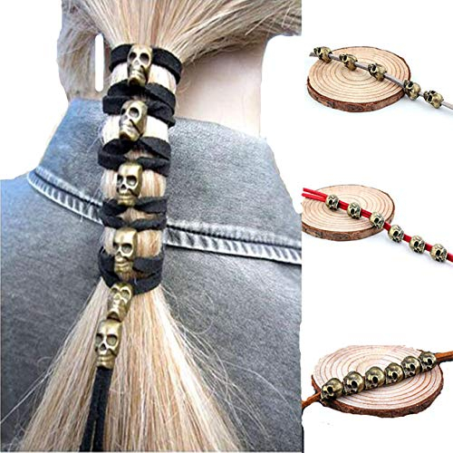 ADIASEN 3 x Haargummis mit Totenkopf-Motiv, für Damen, Mädchen, Halloween