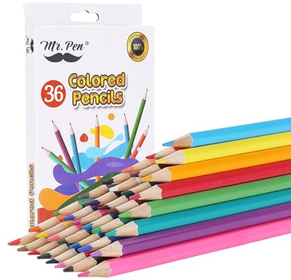 Mr. Pen- Colored Pencils for Adult Coloring Books, 36 Pack, Soft Core Color Pencils for Adult Coloring Book, Drawing, Sketching, Blending & Shading-Art Supplies
