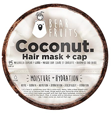 Bear Fruits Coconut Feuchtigkeit + Hydration Haarmaske Mit Wiederverwendbarer Haube, 20ml