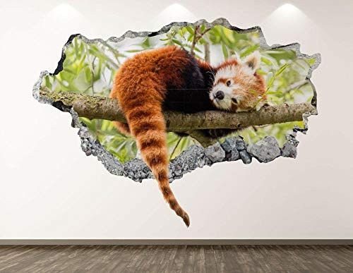 Wandtattoo Roter Panda Wandtattoo Kunstdekoration 3d zerschlagen Tierplakat Kinderzimmer Aufkleber