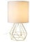VONLUCE Schreibtischlampe Nachttischlampe Modern Tischlampe Tischleuchte Nachtlicht Weißer Stoff-Schirm & Metallfuß E27-Fassung für Wohnzimmer Schlafsaal(Golden)