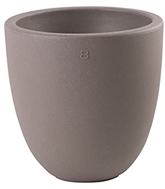 8 seasons Design LED Pflanzkübel 39 x 39cm, Shining Curvy Pot S (Taupe), E27, warmweißes Licht – wetterfest – Blumentopf für außen (Garten, Terrasse, Balkon) und innen – dekorativer Getränkekühler