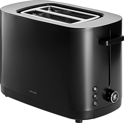 ZWILLING ENFINIGY Tostadora con ranura corta, 3 programas automáticos, 7 grados de tostado y función de parada, para 2 rebanadas, Negro