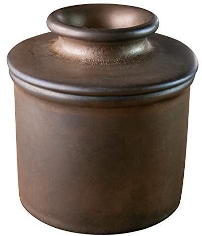 Butter Bell - The Original Butter Bell Crock by L. Tremain, French Ceramic Butter Dish, Classic Retro Matte Finish, Bronze - Reactive Glaze Pottery