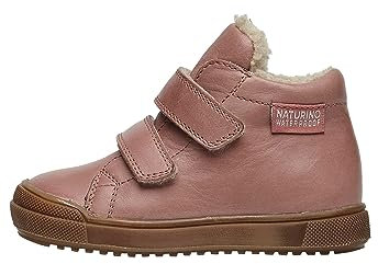 Naturino Scarponcini in Pelle con Fodera in Eco Shearling, Rosa 25
