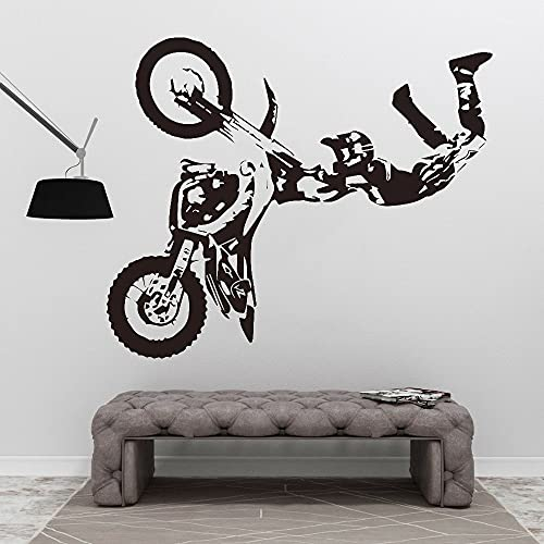 Motocross Wandaufkleber Sport Dekoration Zubehör Wohnzimmer Jungen Schlafzimmer s Vinyl Wandtattoos 91x75cm