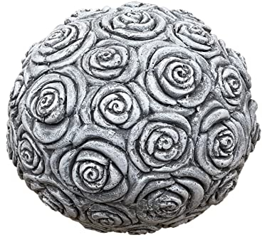 Stein Dekokugel Rosenball Frost- und Winterfest, massiver Steinguss ca. 19 kg