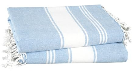 LANE LINEN Toalla de playa 100% algodón con bolsa de playa, 2 piezas para adultos, 39 x 71 pies, toallas de piscina, de gran tamaño, extragrande, toalla de arena de secado rápido, viajes, color azul
