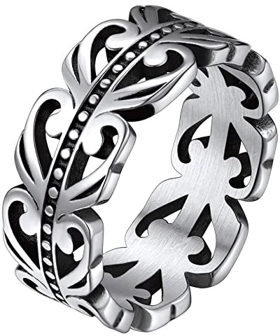 FaithHeart Silber Bandring für Damen Mädchen 8mm breit Siegelring Ring Ehering Verlorbungsring für Freundin Ehefrau