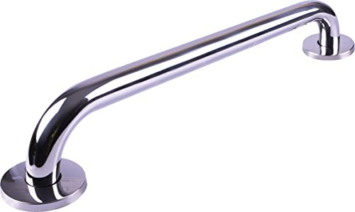 Aidapt Stainless Steel Bathroom Grab Bar,Polished Finish Rust Resistant Bath Shower Safety Handle Handrail,Toilet Aid Disabled Elderly Children Mobility & Daily Living Aid,Concealed Cover Caps (600MM)