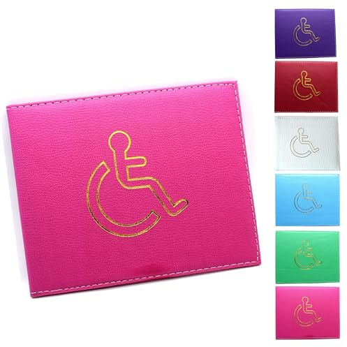 Glamified , glam Soft Leather Disabled Badge Holder Wallet Disability Parking Badge Cover Holder by Glamified Disabled Blue Badge Display Holder (Pink)