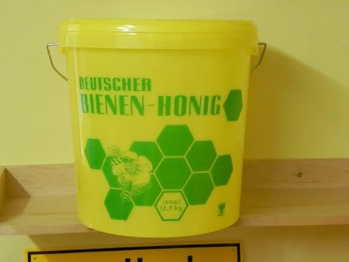 10x 12,5kg Honigeimer gelb m.Deckel mit Aufdruck 6,89€/St Höhe 26 cm, Ø oben 25, unten 22 cm Imker Imkerei Bienen Eimer
