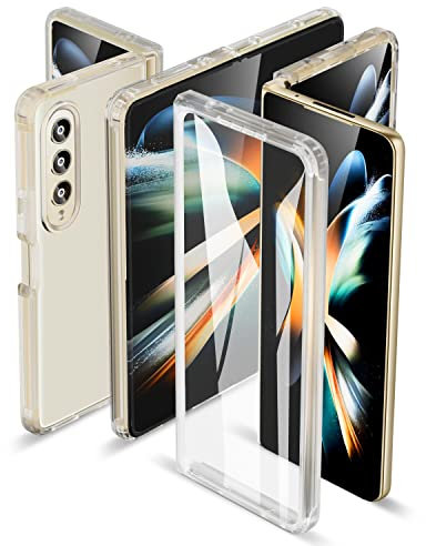 ORETECH Coque pour Samsung Galaxy Z Fold 4 Protection de L'écran Intégrée, Antichoc Transparente Matte Rigide PC Arrière et Protecteur Écran pour Galaxy Z Fold 4 Coque Samsung Z Fold 4 Transparente