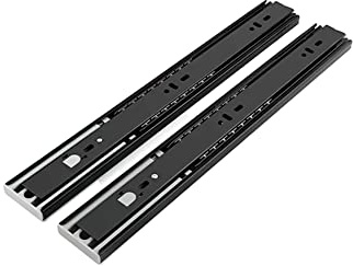 Aiyomi Push to Open Schubladenschienen Vollauszug 250mm 3 Falten Metall Schubladenführung Seitlich Montiert Schubladenführungen Mit Rückschlagpuffern Tragfähigkeit 60Kg (1 Paar, Schwarz)