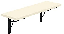 AKKE Wandregal - Hängeregal mit 18 mm Möbelplatte und Metallhalterungen - Wandablage für Moderne Wohnräume, Bücher, Pflanzen und Deko - Loft Neo - Vanille 50x20 cm