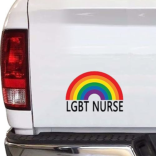 Yelolyio LBGT - 2 calcomanías de enfermera para autos, portátiles, guitarra, nevera, botellas de agua, sellos de sobre, 11 pulgadas