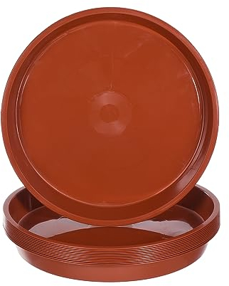PATIKIL 12 Pack Plastic Plant Saucer, 12 Inch Plant Tray for Pots Round Plant Dish Plant Drip Trays Water Tray for Indoors Outdoors Garden, Red
