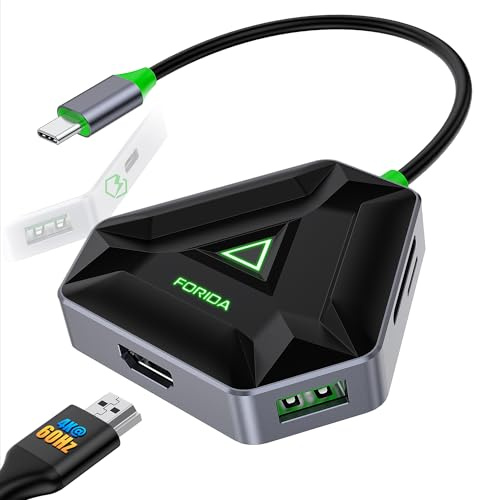USB C Docking Station für MacBook, Adapter Type C HDMI 4K@60Hz, 2 Port USB 3.0 Hub, Adapter USB C auf USB, mit SD/TF Kartenleser, PD 100W, Kompatibel mit MacBook, Surface, iPad Pro (Grün)