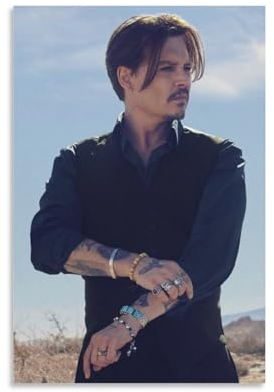 HEISAN Johnny Depp An Outstanding Musician Art Poster, Heimdekoration, Poster, Wandkunst, zum Aufhängen, dekoratives Gemälde, Poster, 20 x 30 cm