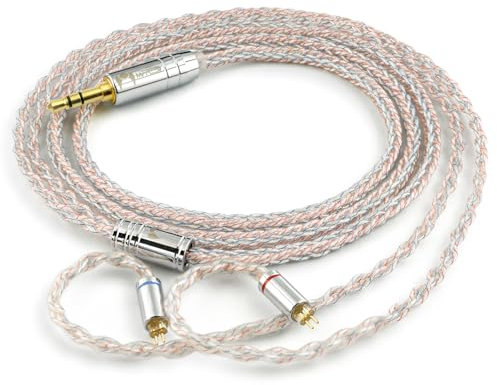 mfreeo Premium IEM Upgrade Cable, MMCX/2-Pin 0.78mm Earphone Cord, 8-Core Braided Hi-Fi Replacement Extension, Balanced Audiophile Audio Cable (1.2M, 3.5mm to 2-Pin 0.78)