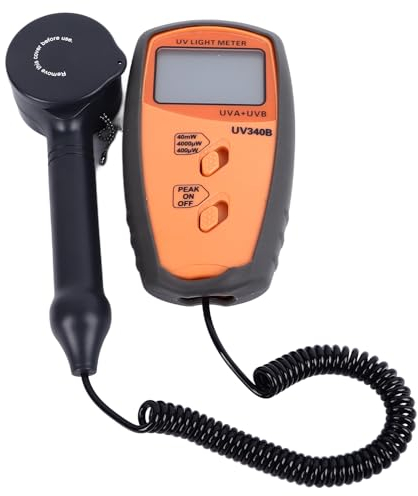 Digitales UVA-UVB-Messgerät, UV-Lichtmessgerät mit 290–390 Nm Intensität, Hochpräzises LCD-UVA-UVB-Messgerät, Tragbares Digitales Radiometer Zur Messung von Ultraviolettem Licht