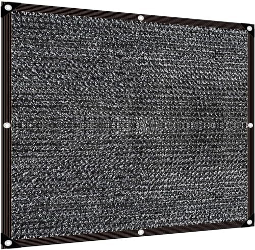 Voile d'ombrage, Filet d'ombrage, avec œillets, carré, pour Plantes d'extérieur, terrasse, poulailler, Brise-Vue, Noir, 5 x 6 m