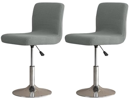 LIFEDX Stuhlhussen Barhocker Bezüge Barstuhlbezug Stretch mit Rückenlehne 2/4/6 Stück, Hussen für Barhocker Bar Waschbarer Stuhl Abdeckung Passend, für Hohe Barhocker Stuhl Bezüge-Dark Gray||2PCS