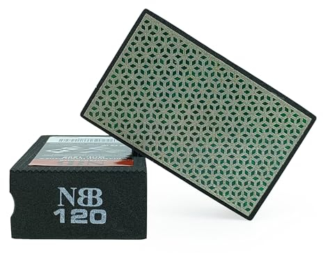 NBB Tampon à Main diamanté pour poncer ou polir éponge diamantée Bloc Diamant de ponçage Polissage avec Dos en éponge Flexible pour meuler Pierre Granit céramique Carreau Verre Bois métal (1, 120#)