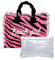 Borsetta Mare New Zebra HandBag Casual a Manico Corto con Zip 100% Cotone 30x24x14cm Borsa Spiaggia (Rosa)