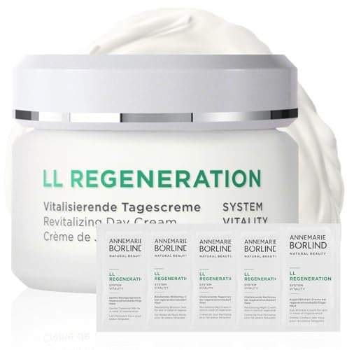 ANNEMARIE BÖRLIND LL REGENERATION Vitalisierende Tagescreme (50ml) + Gratis Probe Sachets (die gesamte Pflegeroutine) - Bei Regenerationsbedürftiger Haut - Schützend, Regenerierend & Vitalisierend