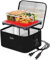 Aotto Lunch Box Chauffante Portable, 12V/24V/220V 3 en 1 Chauffe Plat Voiture, Boite Chauffante Repas, Réchauffement et Garde les Aliments au Chaud en Voiture/Camion/Voyage - Noir