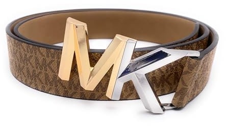 Michael Kors Gürtel I Damen I Größe M I 105cm lang mit Schnalle gemessen I 3.0 cm breit I Braun I MK Schnalle silber I Women Belt5783