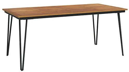 HETFTJN Garten Beistelltisch Gartentische Beistelltische Fürs Wohnzimmer Terrassentisch - Gartentisch Haarnadel-Tischbeine 180x90x75 cm Akazie Massivholz für Terrasse Aufenthaltsraum Innenhof Balkon