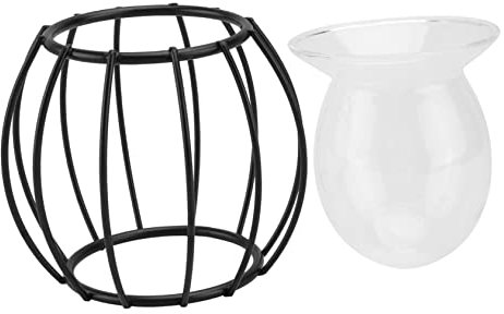 OFFSCH 1pezzi Vaso Idroponico Elegante Per Piante Design Moderno e Decorazione Da Scrivania Per Ufficio e Casa Nero Facile Da Pulire e Installare Contenitore Per Piante Acquatiche