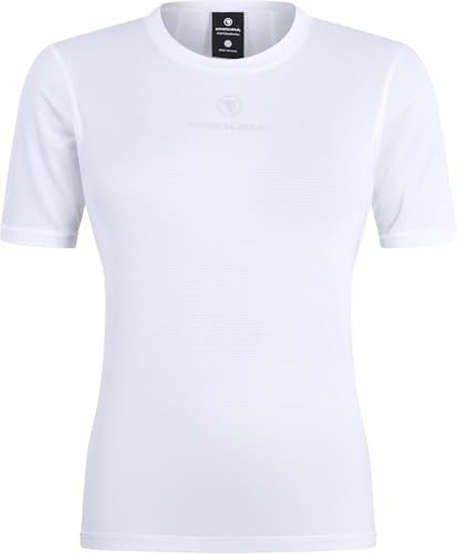 Endura Men's Lightweight Short Sleeve Baselayer, White, XXS